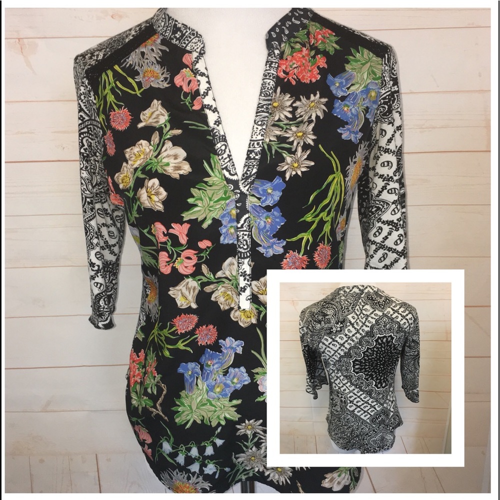 Anthropologie Tiny Top Small Floral Lacona  Shirt